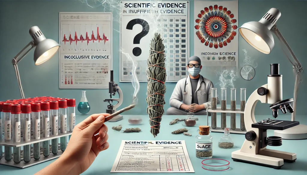 An Informative Scene Highlighting The Lack Of Scientific Evidence For Smoking Sage.