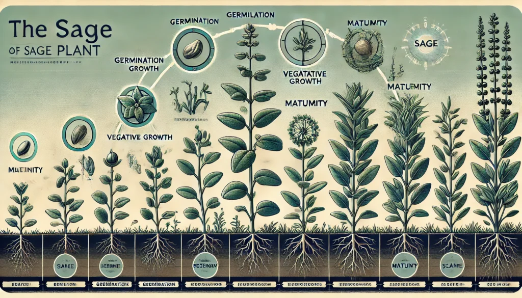 An Informative Graphic Illustrating The Lifespan Of A Sage Plant